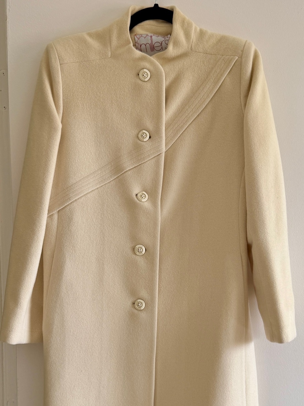 Classic Cream Button-Front Trench Coat